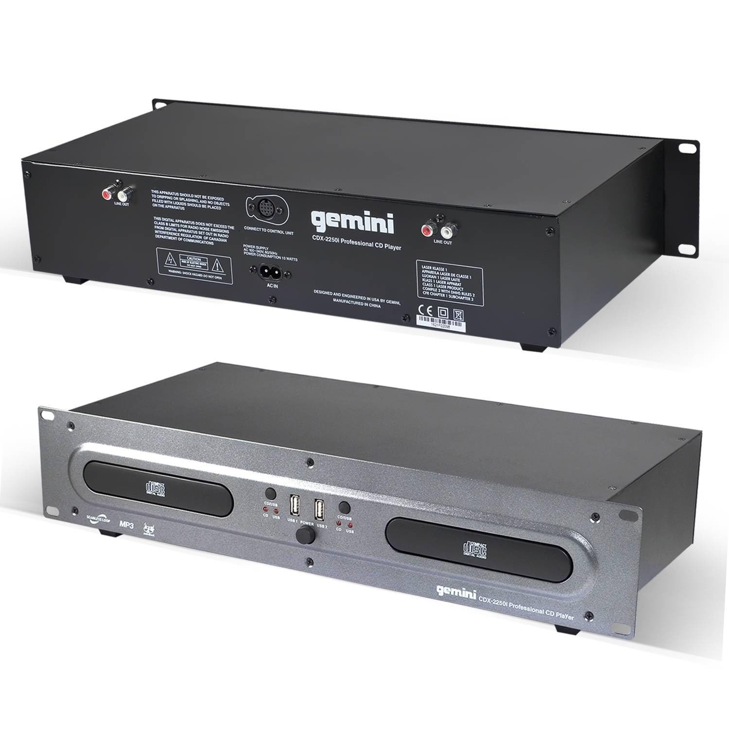 Amazon.com: Gemini Dual CD/USB DJ Media Player – 2-Deck Rackmount